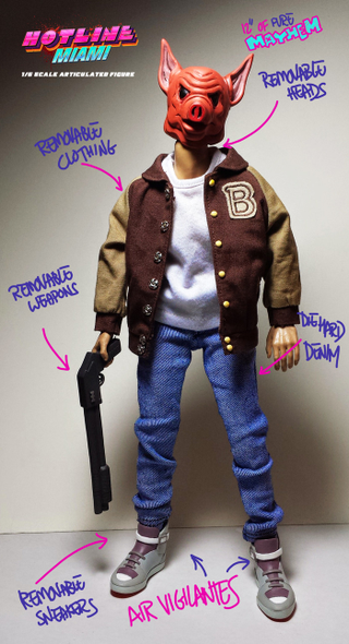 Illustration for article titled Hotline Miami Action Figure Dials B For Badass